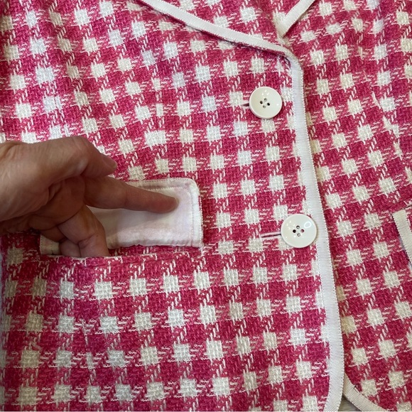 Isabel & Nina Pink White Tweed Blazer Skirt Set Coquette Chic Women’s size 8 - Picture 8 of 17